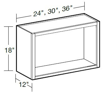 Ideal Cabinetry Douglas Valley Gray Wall Cabinet - Without Doors - W3618ND-DVG