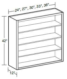 Ideal Cabinetry Douglas Valley Gray Wall Cabinet - Without Doors - W2442ND-DVG