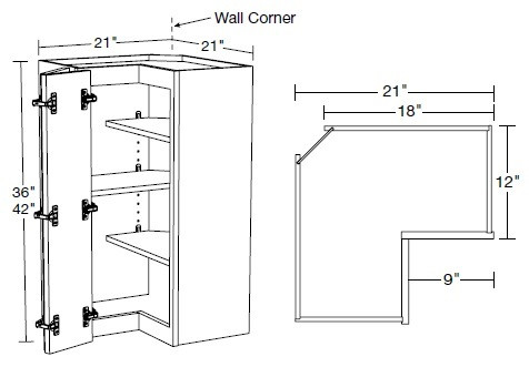 Ideal Cabinetry Douglas Valley Gray Wall Cabinet - WEZR2142-DVG