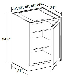 Ideal Cabinetry Douglas Valley Gray Base Cabinet - B09FH-DVG