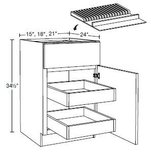 Ideal Cabinetry Douglas Valley Gray Base Cabinet - B18-2T-KB-DVG