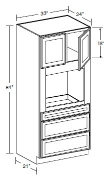 Ideal Cabinetry Douglas Valley Gray Oven Cabinet - OC332484U-DVG
