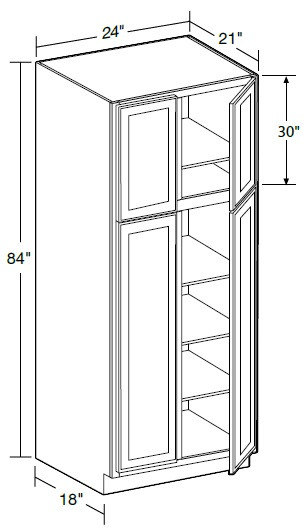 Ideal Cabinetry Douglas Valley Gray Two Door Linen Cabinet - VLC242184-DVG
