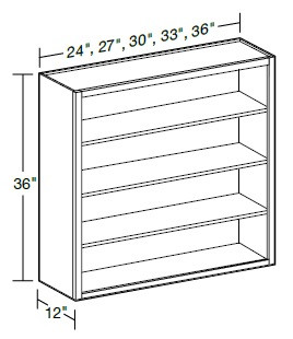Ideal Cabinetry Douglas Valiant Onyx Wall Cabinet - Without Doors - W2436ND-DVO