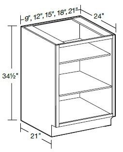 Ideal Cabinetry Douglas Valiant Onyx Base Cabinet - Without Doors - B18ND-DVO