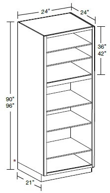 Ideal Cabinetry Douglas Valiant Onyx Pantry Cabinet - Without Doors - U242496ND-DVO