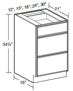 Ideal Cabinetry Douglas Valiant Onyx Vanity Base Drawer - VBD1221-DVO