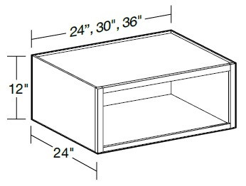 Ideal Cabinetry Douglas Vessel Blue Wall Cabinet - Without Doors - W302412ND-DVB