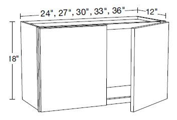 Ideal Cabinetry Douglas Vessel Blue Wall Cabinet - W2718-DVB