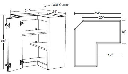 Ideal Cabinetry Douglas Vessel Blue Wall Cabinet - WEZR2430-DVB