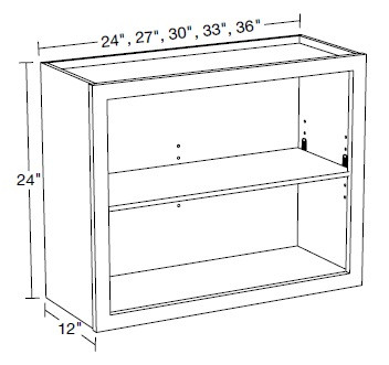Ideal Cabinetry Douglas Vessel Blue Wall Cabinet - W2424ND-DVB