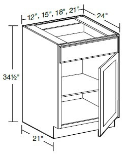 Ideal Cabinetry Douglas Vessel Blue Base Cabinet - B21-DVB