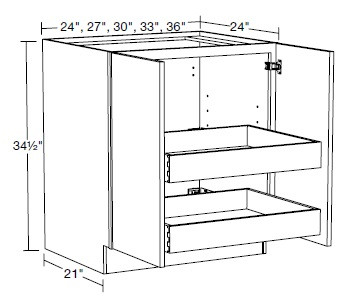 Ideal Cabinetry Douglas Vessel Blue Base Cabinet - B24FH-2T-DVB