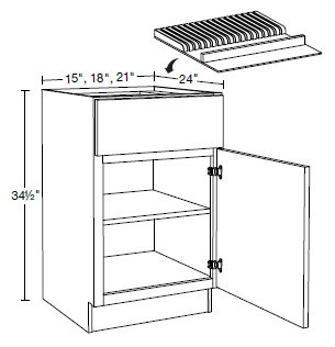 Ideal Cabinetry Douglas Vessel Blue Base Cabinet - B15-KB-DVB
