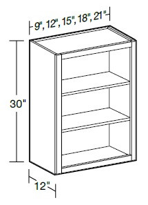 Ideal Cabinetry Douglas Verdant Green Wall Cabinet - Without Doors - W0930ND-DVA