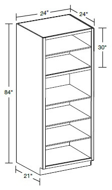 Ideal Cabinetry Douglas Verdant Green Pantry Cabinet - Without Doors - U242484ND-DVA