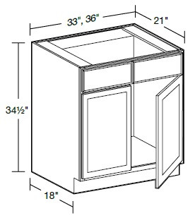 Ideal Cabinetry Douglas Verdant Green Double Door Vanity Sink Base Cabinet - VSB3321-DVA
