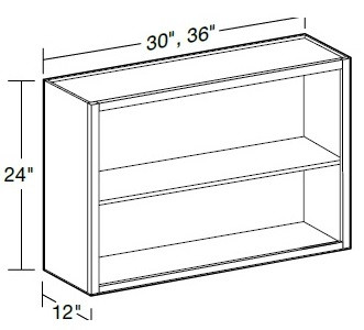 Ideal Cabinetry Douglas Vanguard Oak Wall Cabinet - Without Doors - W3024ND-DVK