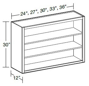 Ideal Cabinetry Douglas Vanguard Oak Wall Cabinet - Without Doors - W3630ND-DVK