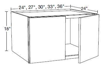 Ideal Cabinetry Douglas Vanguard Oak Wall Cabinet - W332418-DVK