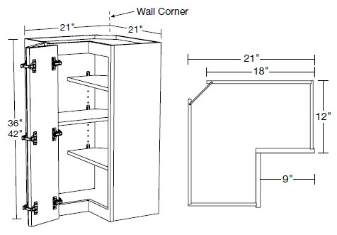 Ideal Cabinetry Douglas Vanguard Oak Wall Cabinet - WEZR2136-DVK