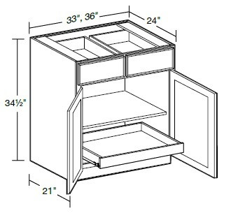 Ideal Cabinetry Douglas Vanguard Oak Base Cabinet - B36-1T-DVK