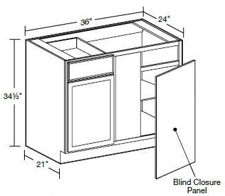 Ideal Cabinetry Douglas Vanguard Oak Base Cabinet - BBCU42-DVK