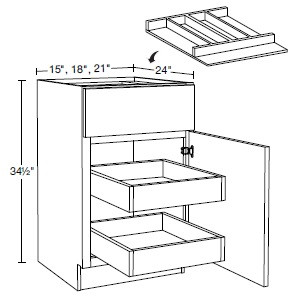 Ideal Cabinetry Douglas Vanguard Oak Base Cabinet - B18-2T-UT-DVK