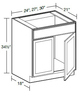 Ideal Cabinetry Douglas Vanguard Oak Double Door Vanity Sink Base Cabinet - VSB2421-DVK