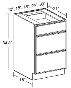 Ideal Cabinetry Douglas Vanguard Oak Vanity Base Drawer - VBD1821-DVK