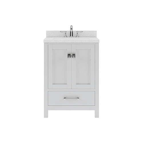 Virtu USA - Caroline Avenue 24" Single Bath Vanity in White with White Quartz Top and Round Sink - GS-50024-DWQRO-WH-NM