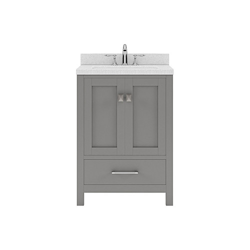 Virtu USA - Caroline Avenue 24" Single Bath Vanity in Gray with White Quartz Top and Square Sink - GS-50024-DWQSQ-GR-NM