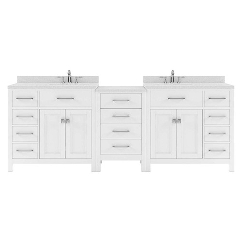 Virtu USA - Caroline Parkway 93" Double Bath Vanity in White with White Quartz Top and Square Sinks - MD-2193-DWQSQ-WH-NM
