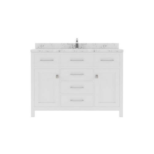 Virtu USA - Caroline 48" Single Bath Vanity in White with Cultured Marble Quartz Top and Round Sink - MS-2048-CMRO-WH-NM
