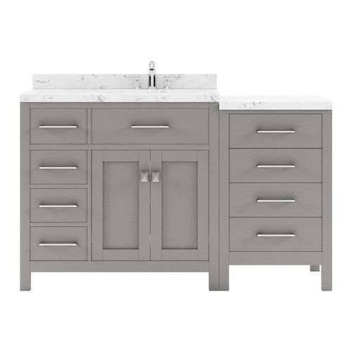 Virtu USA - Caroline Parkway 57" Single Bath Vanity in Gray with Cultured Marble Quartz Top and Square Sink - MS-2157L-CMSQ-GR-NM