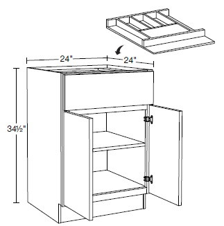 Ideal Cabinetry Princeton Vivid White Base Cabinet - B24-CT-PVW