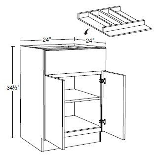 Ideal Cabinetry Princeton Vivid White Base Cabinet - B24-UT-PVW