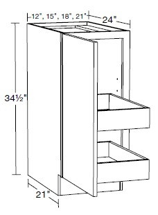 Ideal Cabinetry Princeton Valley Gray Base Cabinet - B21FH-2T-PVG