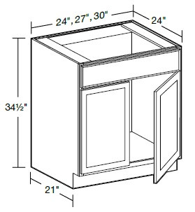 Ideal Cabinetry Princeton Vessel Blue Base Cabinet - SB24-PVB