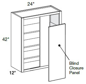 Ideal Cabinetry Lenox Vivid White Corner Cabinet - Without Doors - WBCU2742ND-LVW