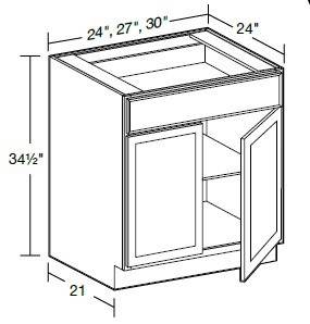 Ideal Cabinetry Lenox Vivid White Base Cabinet - B27-LVW