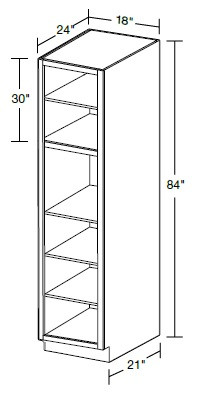 Ideal Cabinetry Lenox Vivid White Pantry Cabinet - Without Doors - U182484ND-LVW