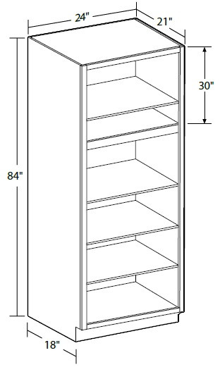 Ideal Cabinetry Lenox Vivid White Four Door Linen Cabinet - Without Doors - VLC242184ND-LVW