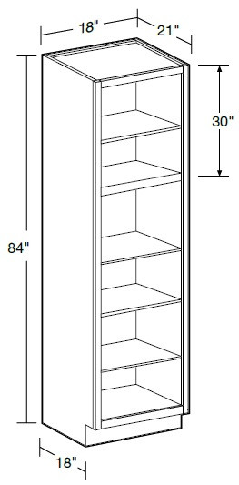 Ideal Cabinetry Lenox Vivid White Two Door Linen Cabinet - Without Doors - VLC182184ND-LVW