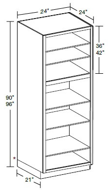 Ideal Cabinetry Lenox Valley Gray Pantry Cabinet - Without Doors - U242490ND-LVG
