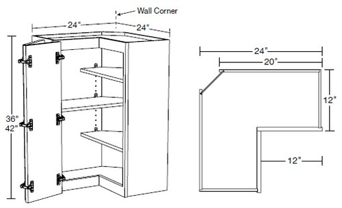 Ideal Cabinetry Lenox Valiant Onyx Wall Cabinet - WEZR2436-LVO