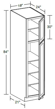 Ideal Cabinetry Lenox Valiant Onyx Pantry Cabinet - U182484-LVO