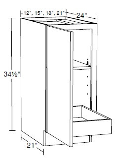 Ideal Cabinetry Lenox Verdant Green Base Cabinet - B12FH-1T-LVA