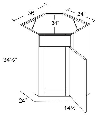 Boston Cabinetry Shaker Gray Kitchen Cabinet - DSB36-SG