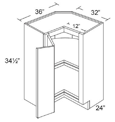 Boston Cabinetry Shaker Gray Kitchen Cabinet - LSB36-SG